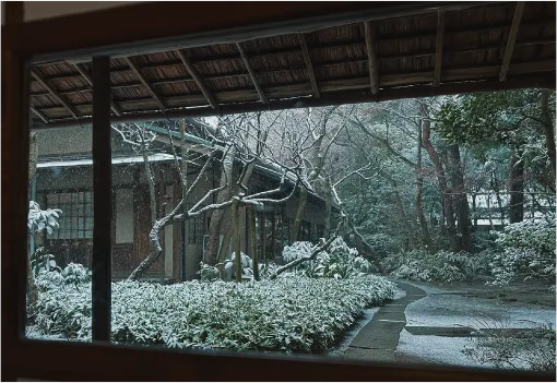 雪景色の庭園